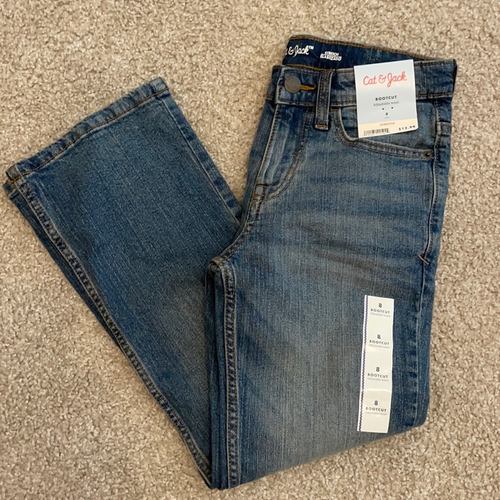 NWT Cat&Jack Bootcut Jeans Size 8 Adjustable waist